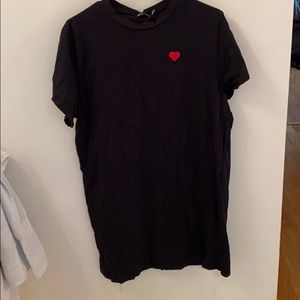 PLT black tshirt dress with small heart